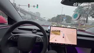 Updated Autopilot on the road in China some call it FSD [upl. by Most]