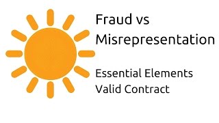 Fraud vs Misrepresentation  Other Essential Elements of a Valid Contract  CA CPT  CS amp CMA [upl. by Rashida]