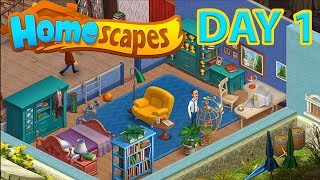 HOMESCAPES Gameplay  Android  iOS   DAY 1 Walkthrough [upl. by Erdried]