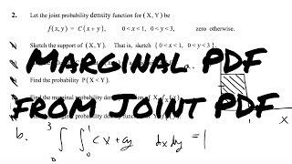 Marginal PDF from Joint PDF [upl. by Koerner]