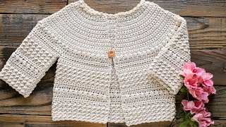 How to Crochet the Aunalie Baby Sweater [upl. by Plumbo983]