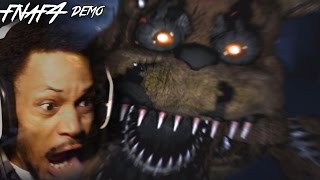 FREDDY JUMPSCARE OF DEATH  Five Nights At Freddys 4 Demo Gameplay  Night 1 Complete [upl. by Minsat]