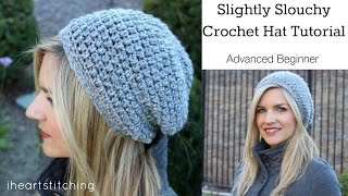 Slightly Slouchy Crochet Hat Tutorial [upl. by Fisuoy332]