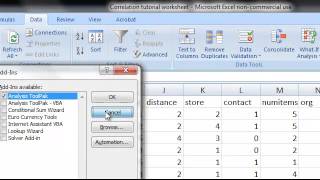 Correlation analysis using Excel [upl. by Lleinnad528]