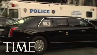 President Trumps New Presidential Limo Made Its Debut In Time For The UN  TIME [upl. by Saidel]